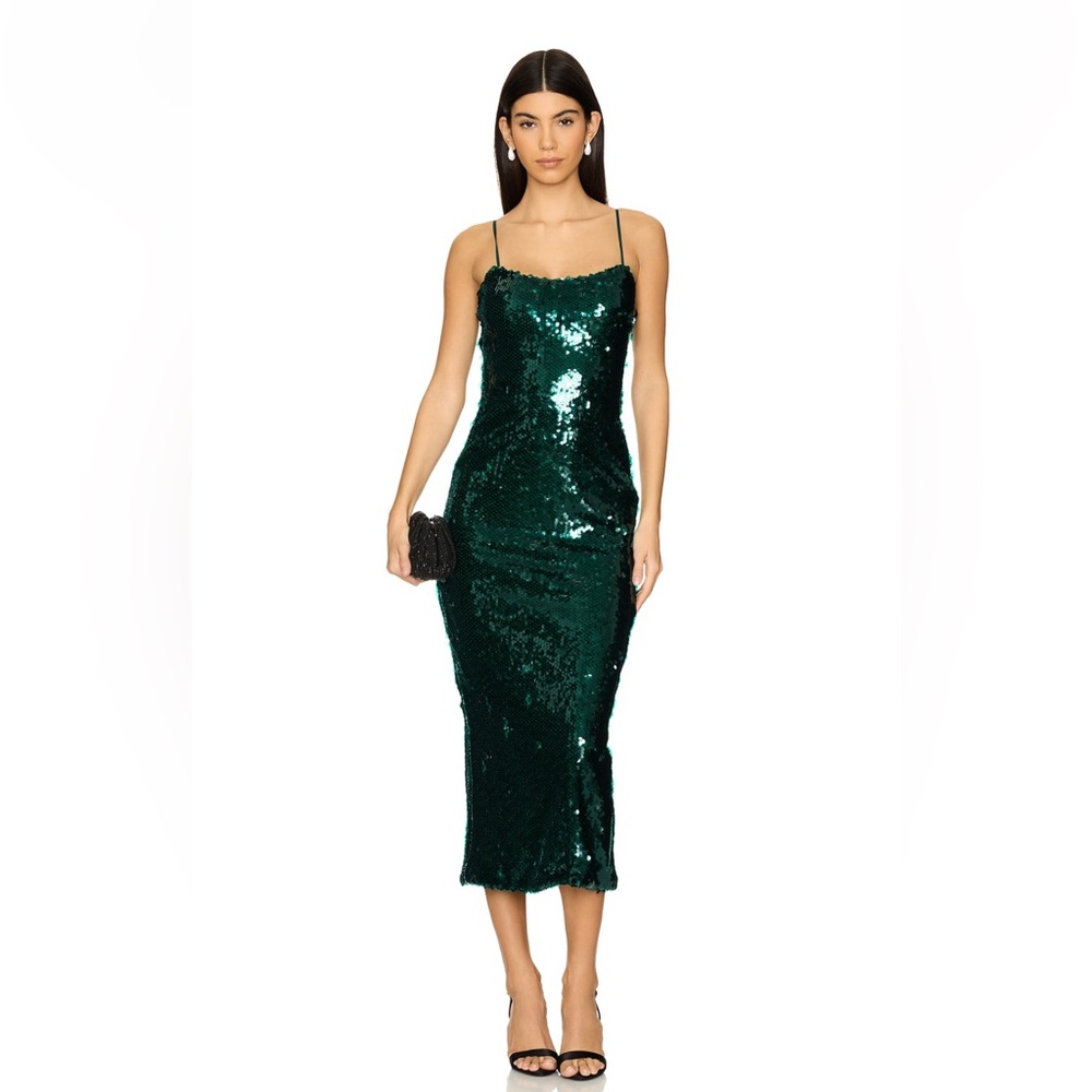 NEW Runaway The Label Vesina Midi Dress in Emerald